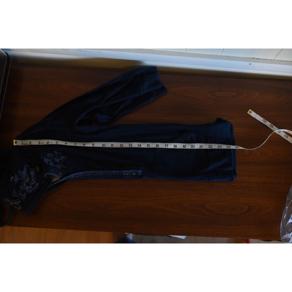 VTG Y2K Abercrombie Fitch Henley hoodie 3/4 sleeve floral embroidered bella swan - Picture 7 of 11